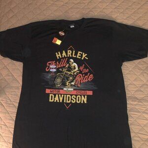 Harley Davidson Shirt Final Turn Thrill of the Ride T-Shirt L Blk NWT